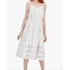 NWT TAHARI Women's 100% Cotton Lace Sundress Midi Dress L